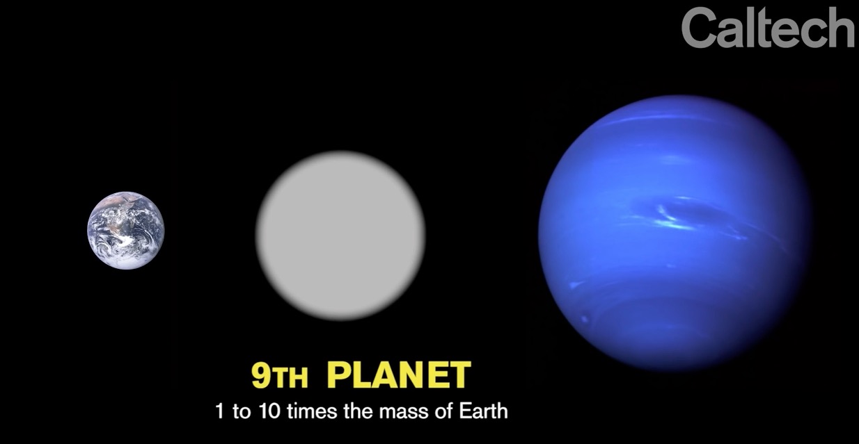 Catech graphic showing possible ninth planet