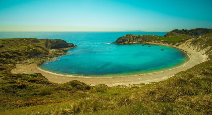 Aerial view of Lulworth Cove