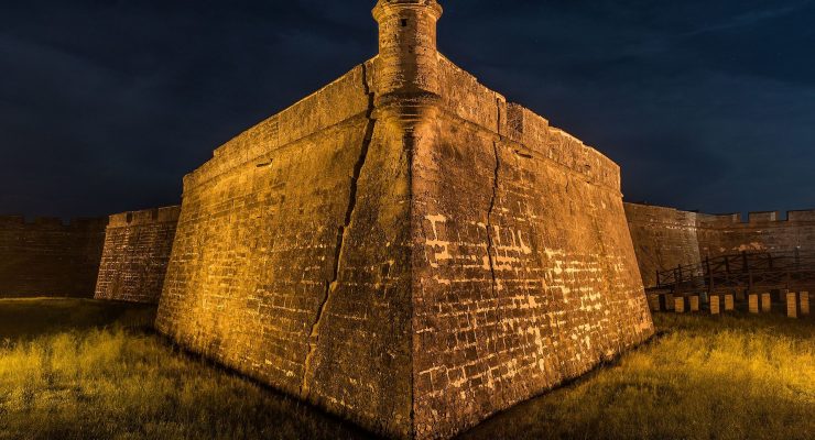 Castillo de San Marcos by night, it is said to be haunted