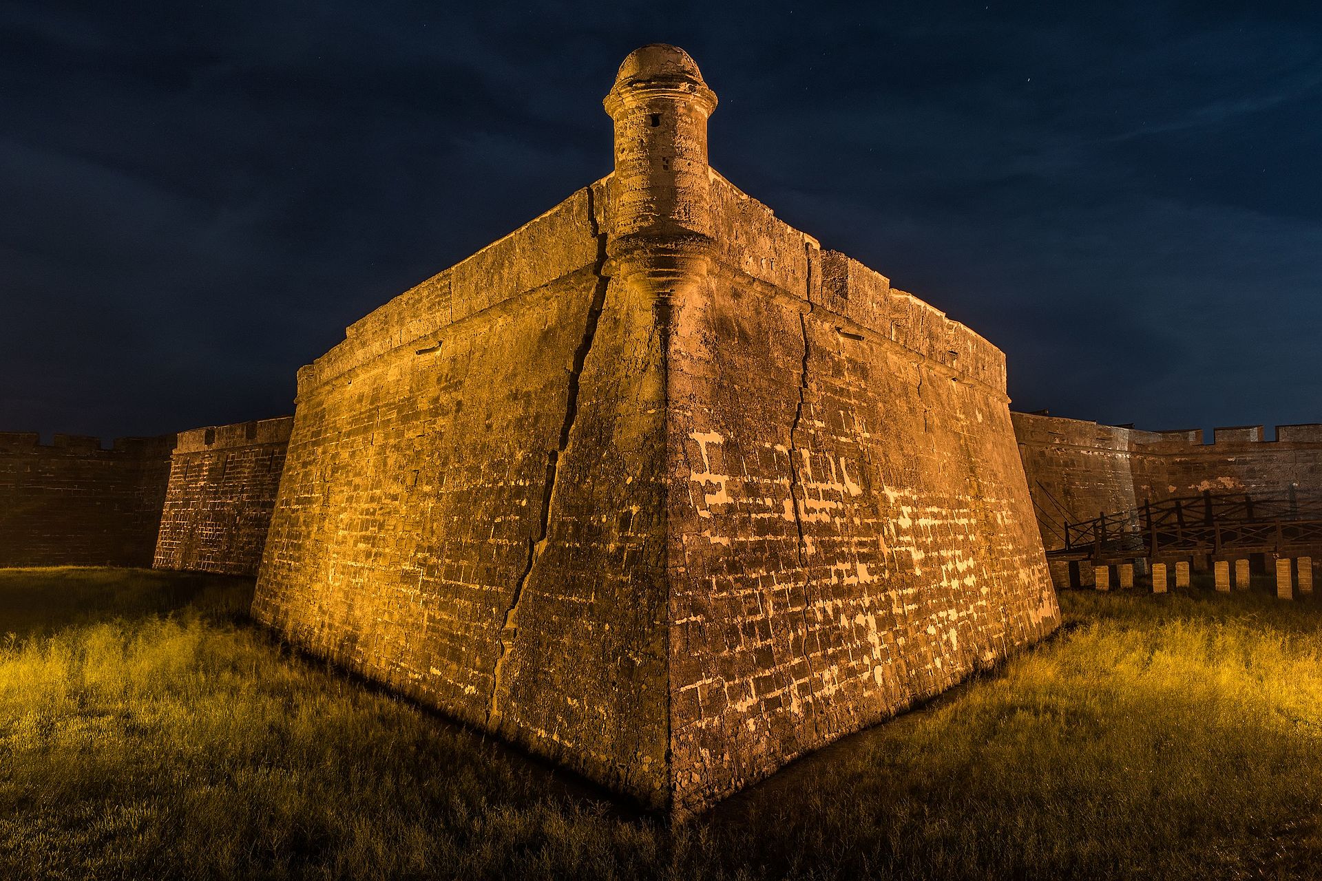 Castillo de San Marcos by night, it is said to be haunted