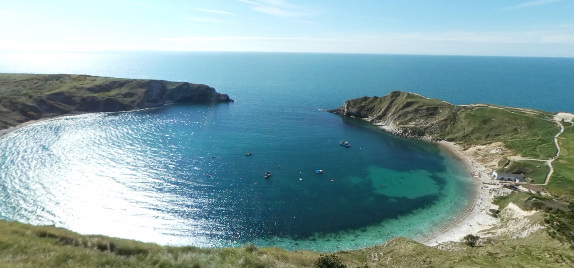 Lulworth Cove arial view