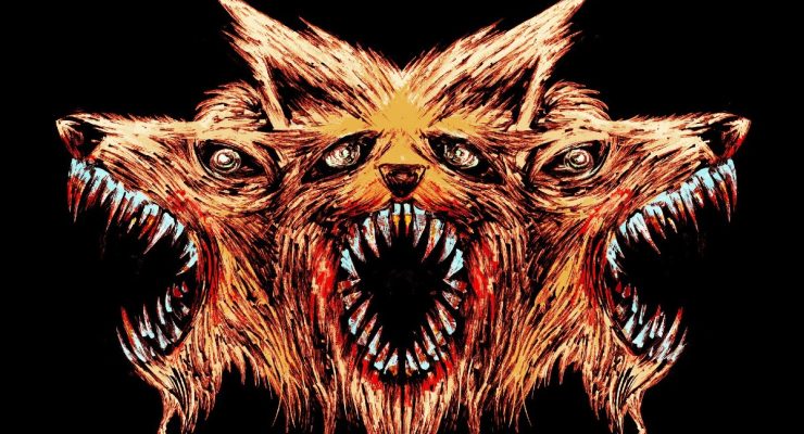 An image of a three-headed hellhound