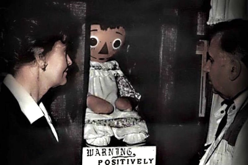 Ed and Lorraine Warren with Annabelle the doll