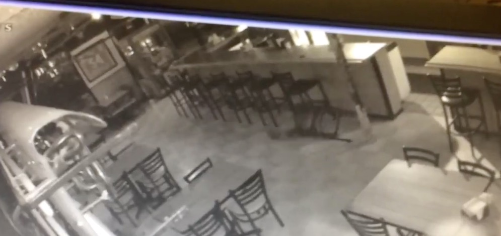 CCTV from Cronies bar showing a stool moving