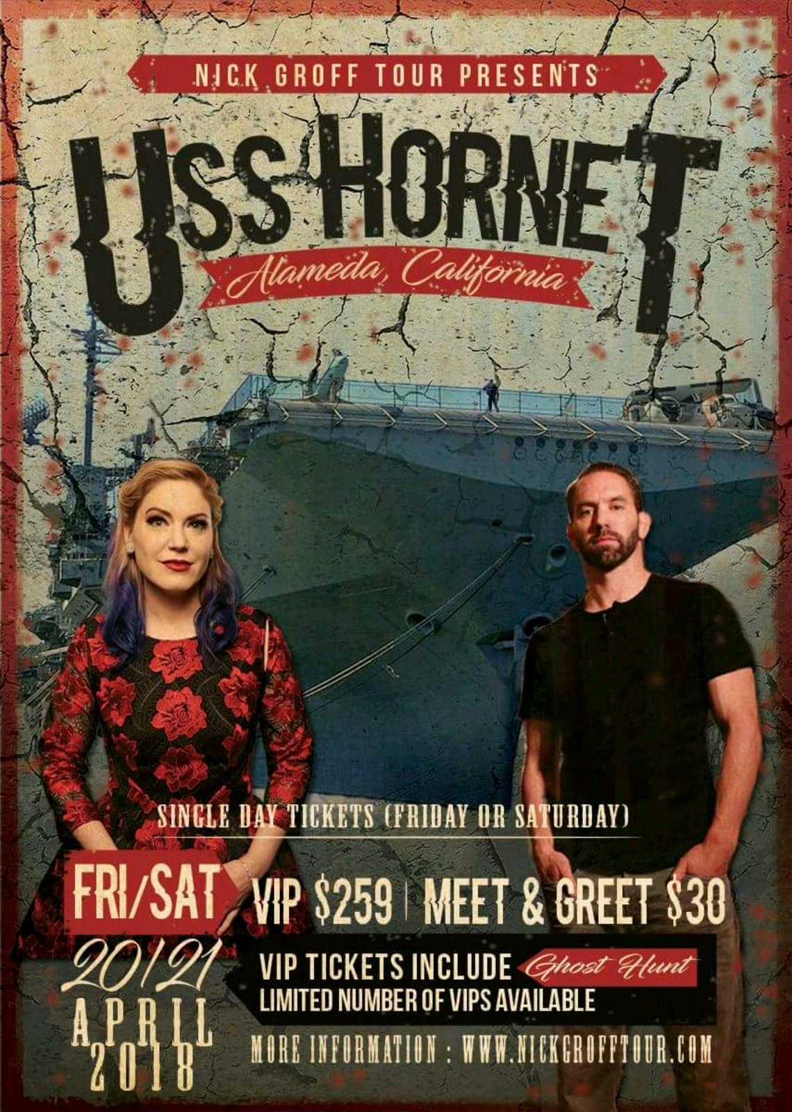 Nick Groff and amy Adams USS Hornet