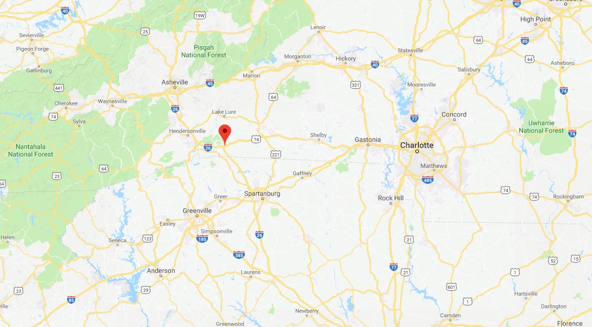 Columbus, North Carolina. MAP UFO