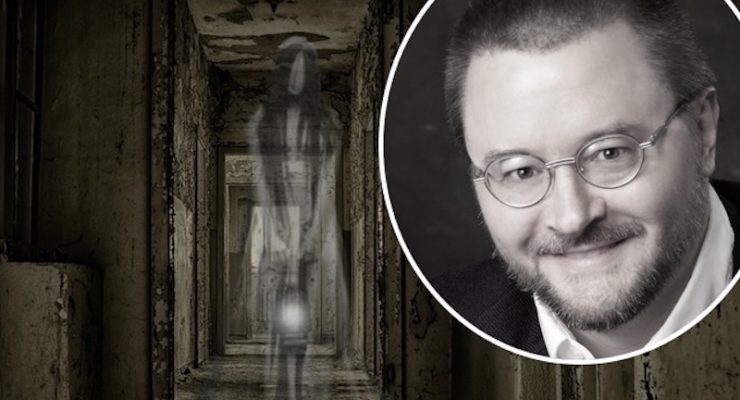 Michael Prescott and an illustration of a ghost