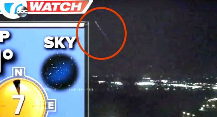 'UFO' sighting on live weather report