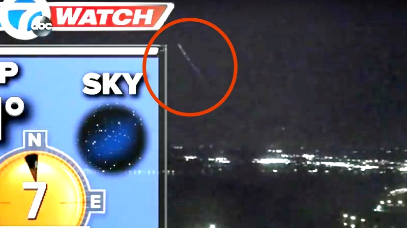 'UFO' sighting on live weather report