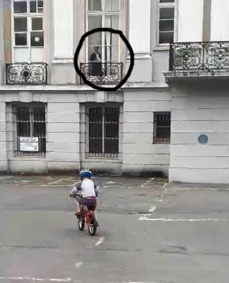 A mum in Southwest England caught a chilling video of a ghost woman watching over her son at Oldway Mansion